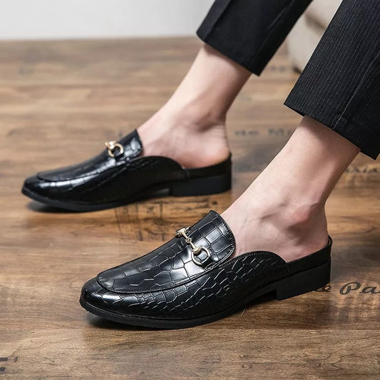 MEN'S HORSEBIT HALF SLIPPER LEATHER SHOES