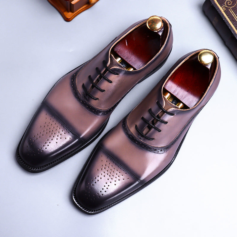 Men's Leather shoes business dress casual leather Oxford shoes