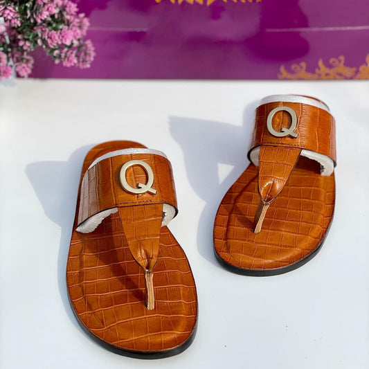 Brown new leather handmade casual men and women flip flop sandals
