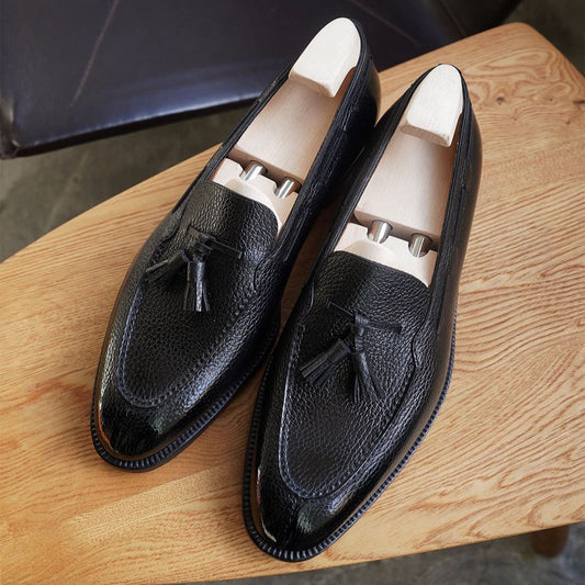 Men's Classic Black Fringe Loafers