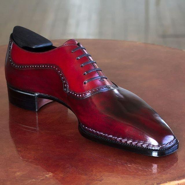 Premium red classic Oxford leather shoes