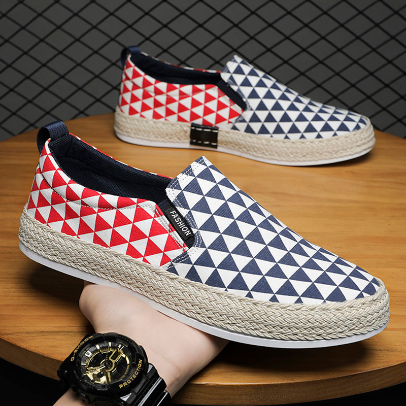 Triangle pattern trendy slip-on shoes