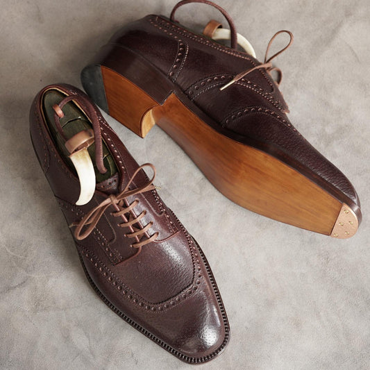 Brogue shoes in wild boar leather