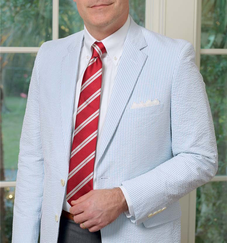 Powder Blue and Cream Seersucker Sport Coat