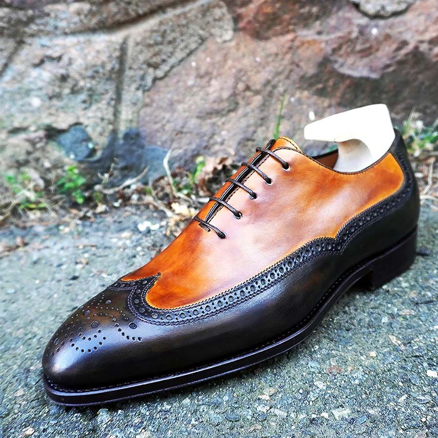 Two Tone Long Wingtip Oxford
