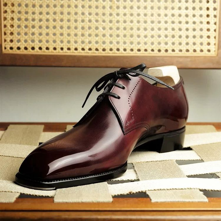 Classic Men's Red Derby Shoes