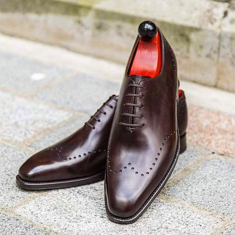 Higher Quality Men's Italian one-piece leather handmade business shoes