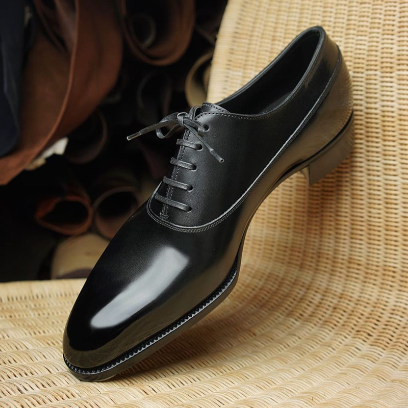 Black classic high-end men's design Oxford leather shoes