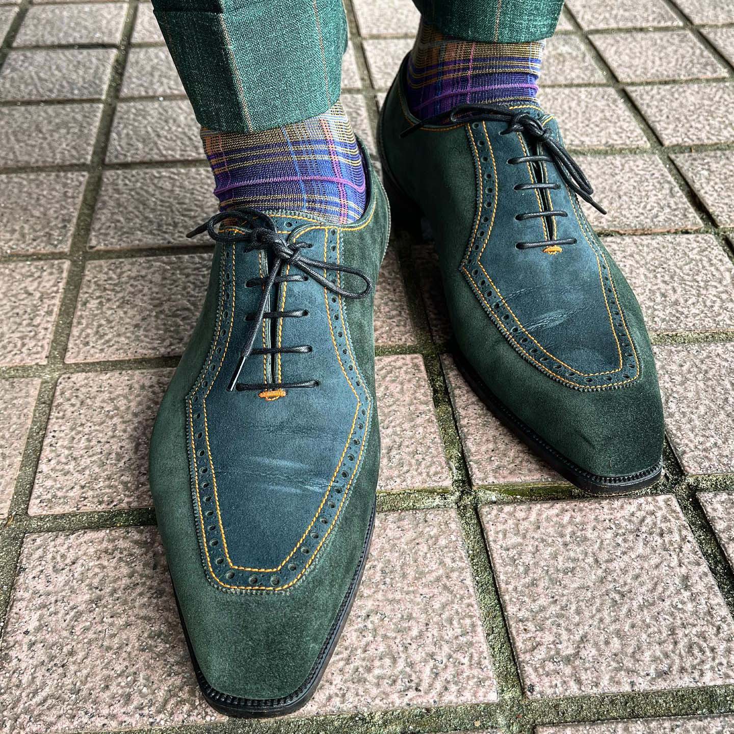 Green Suede Dress Shoe