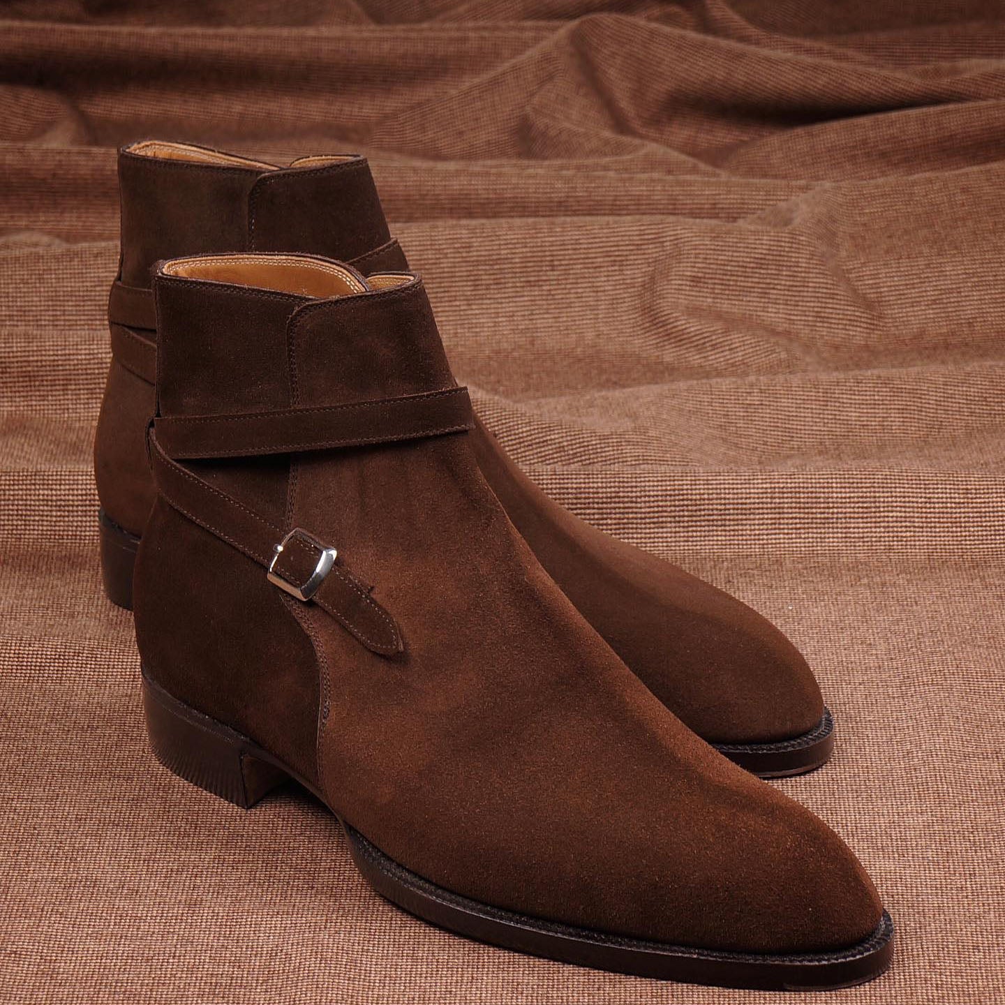 Two tone suede jodhpur boots